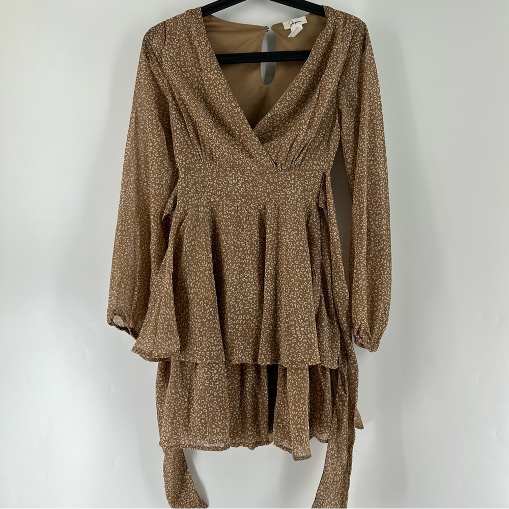 Japna Fun and Flirty Mini Tiered Long Sleeve Dress